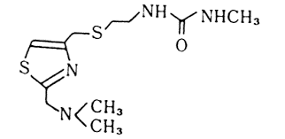 4-〔〔(2-aminoethyl)thio〕 methyl〕 N , N -dimethyl- 2-thiazolemethanamine CH3NH ＼ C=CHNO2 CH3NH ／